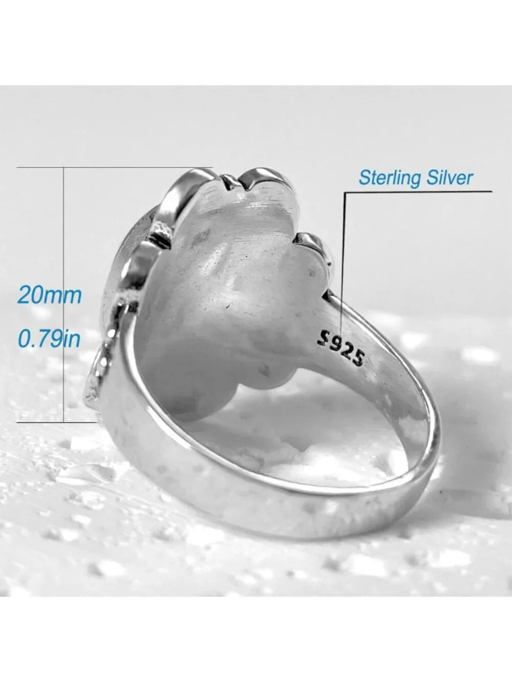 Color Changing Crystal Ring - 925 Sterling Silver, Retro Boho Gemstone Jewelry